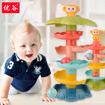 Baby turn music toys stacked Music 6 months childrens puzzle rolling ball 0-1 year old baby early education track ball
