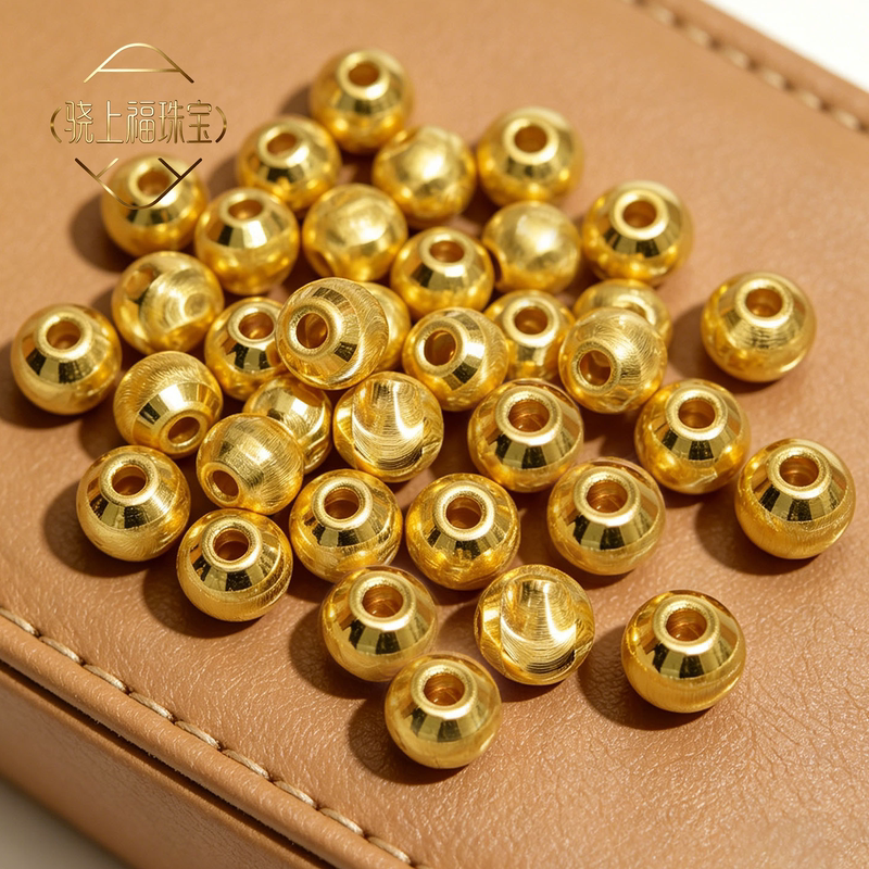 【Xiao Shang Fu】Bracelet with Cat's Eye Beads, Round Beads, 999 Pure Gold Small Gold Beads, Woven 3D Hard Gold Fortune Beads