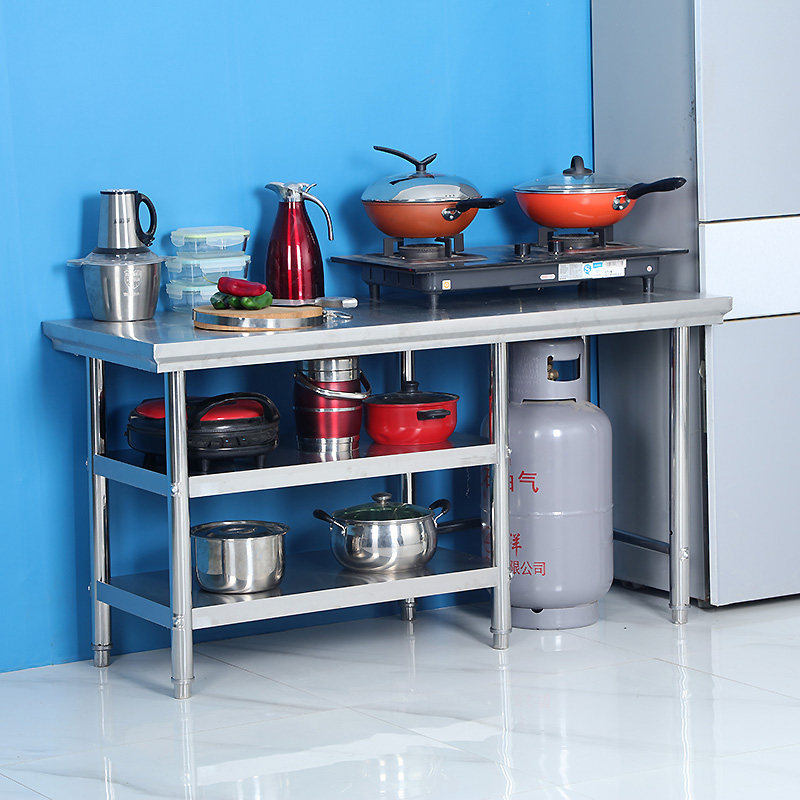 Thickened stainless steel workbench puts gas tank stove stand disassemble commercial restaurant chopping board kitchen rack