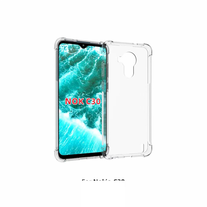 Suitable for Nokia C30 Mobile Phone Case, Nokia C20 Protective Case, Xr20 Transparent Airbag Case, Anti-Fall, Full-Cover Soft Case for Men, G21
