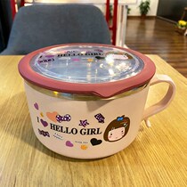 Insulation Lunch Box Student Cute Cartoon Stainless Steel Lunch Box Han Edition Bubble Noodle Bowl 1 person to work family portable dining box