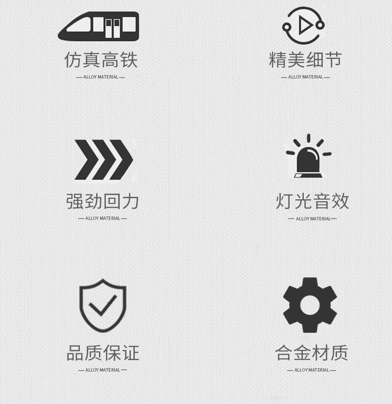 Модель поезда 模型高铁火车玩具和谐合金儿童号地铁动车复兴磁力套装列车仿真车 Other