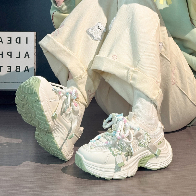 Pull Back Spring Butterfly Dad Shoes for Women 2026 Summer Mesh Breathable White Shoes for Women Versatile Sports Casual Shoes for Women Pull Back Spring Butterfly Dad Shoes for Women 2026 Summer Mesh Breathable White Shoes for Women Versatile Sports Casual Shoes for Women