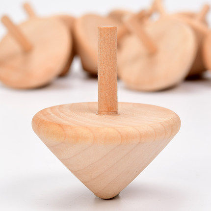 Wooden spinning top rotating small spinning top manual kindergarten children boys toy traditional nostalgic wooden logs