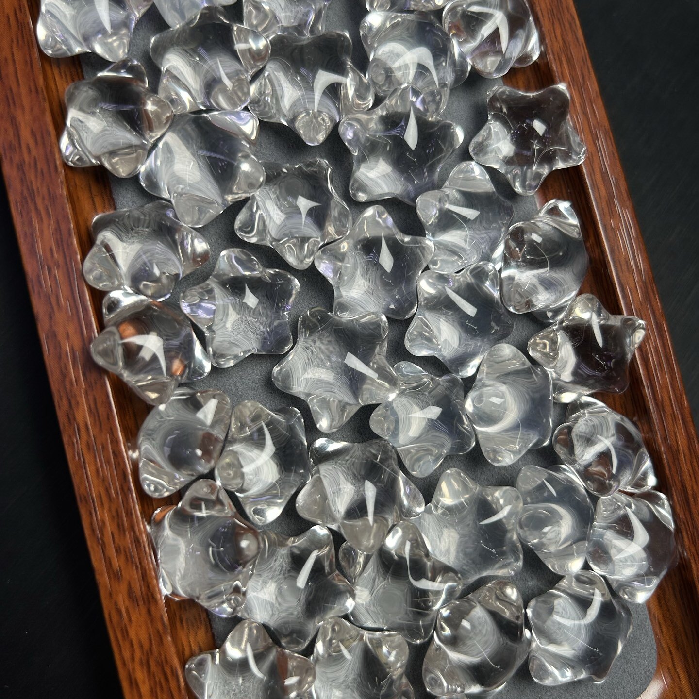 Natural white crystal pointed pentagram through-hole loose beads, spacer beads, DIY handmade bracelet accessories, single bead