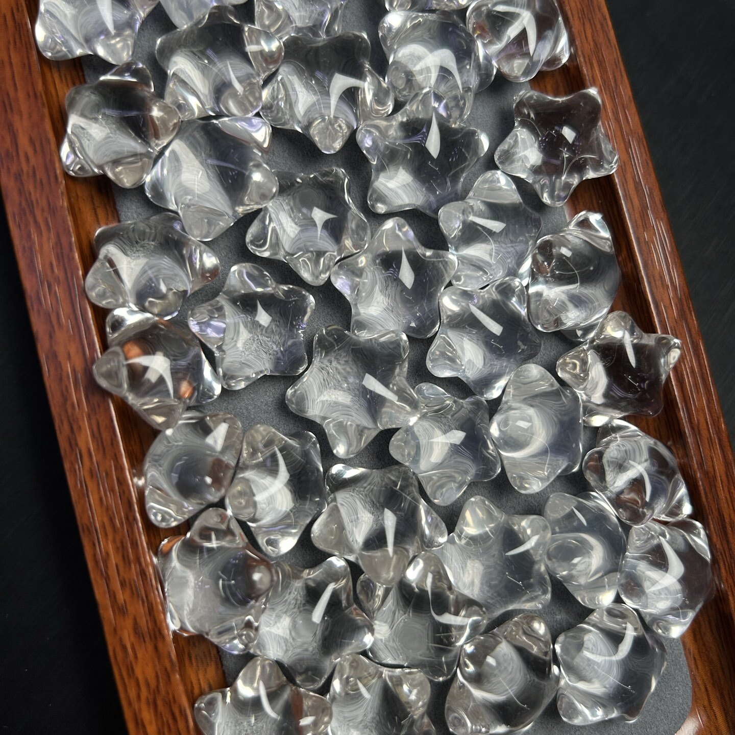 Natural white crystal pointed pentagram through-hole loose beads, spacer beads, DIY handmade bracelet accessories, single bead
