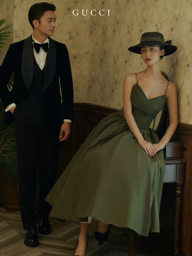 Реквизит для фотографии, зеленое свадебное платье, французский стиль, эффект подтяжки