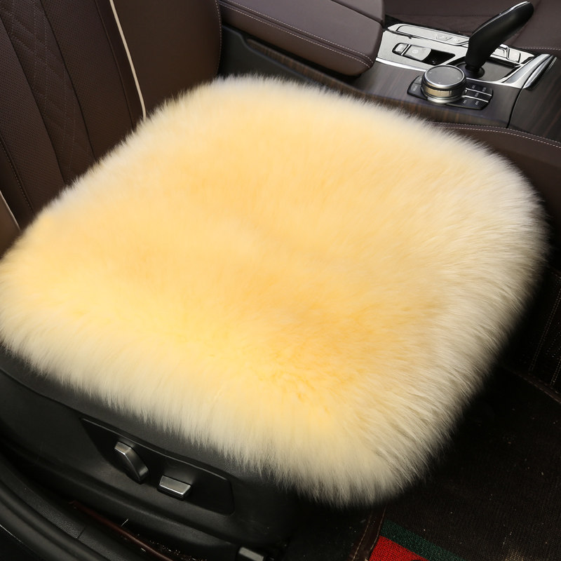 Car cushion Winter pure wool fur integrated single sheet wool cushion warm real goat fur cushion sleeve No backrest woman-Taobao