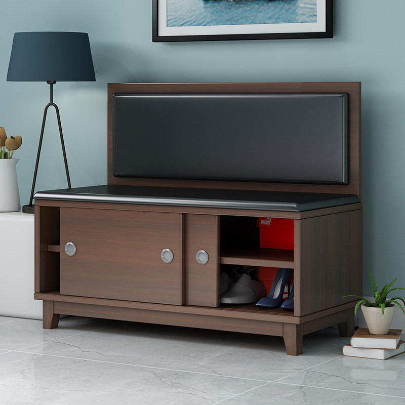 Solid wood shoe changing stool shoe cabinet soft bag home door wearing shoe stool modern minimalist hallway entrance sofa stool bench bench