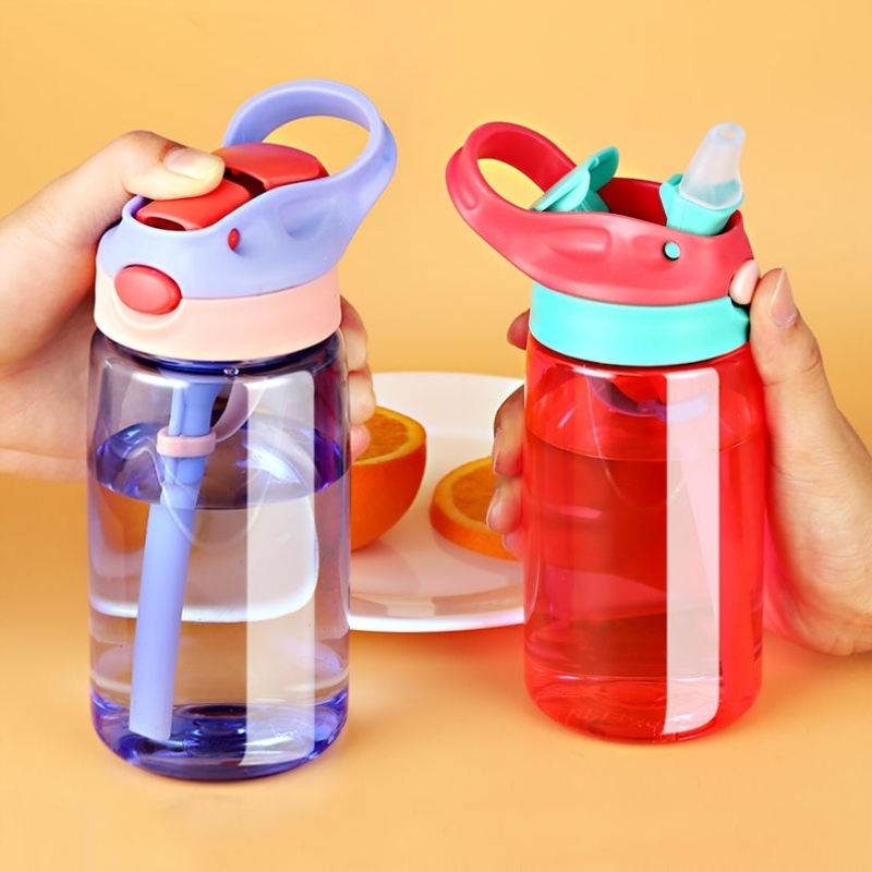 Children's water glasses Summer Girls braces Child straw cups Learn Drinking cups Anti-leakage male and female Kettle Kindergarten Anti-Taobao