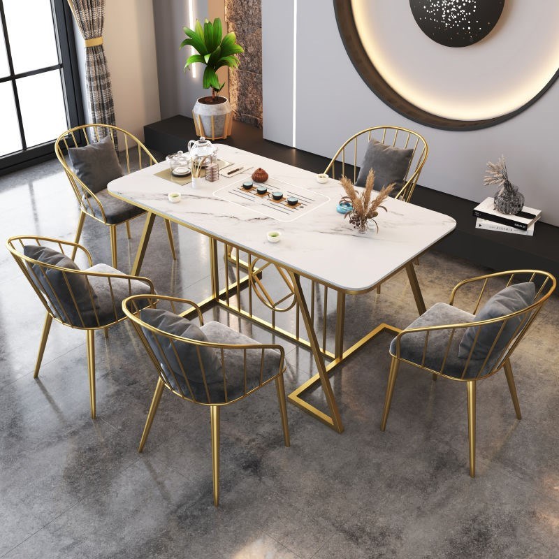 New Tea Table Chair Composition Rock Board Kongfu Tea A Few Modern Minima Home Balcony Office Negotiation Table Tea Table