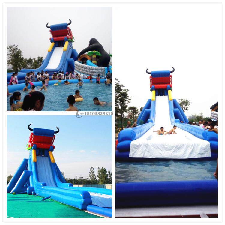 Large faucet inflatable water slide pool children's playground scenic square play water amusement equipment bracket swimming pool