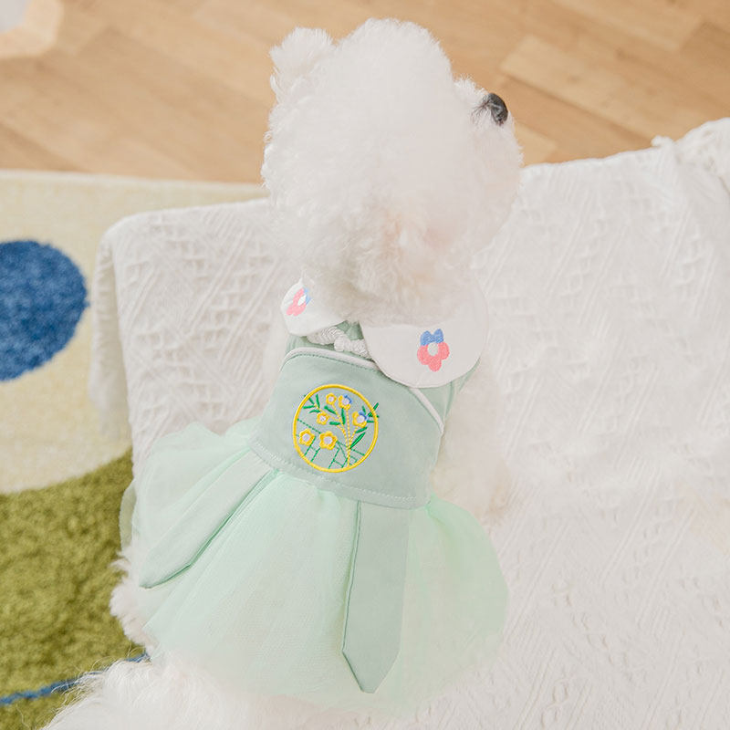 Matcha Hanfu princess skirt puppy cute summer pet teddy small puppy spring and summer thin clothes