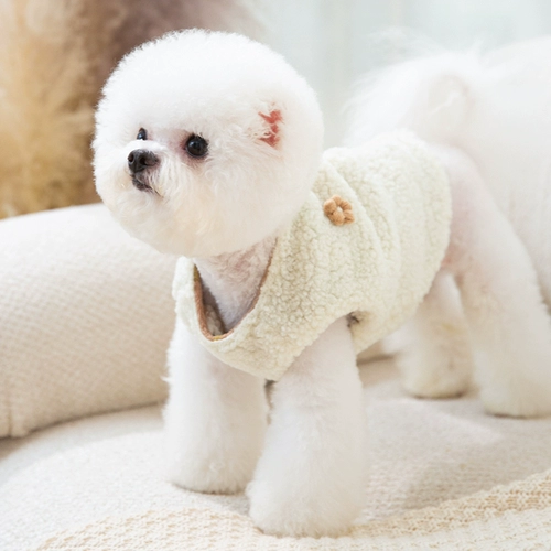 Двусторонний жилет, одежда для собак, осенне-зимняя флисовая куртка Тедди Бишон, померанский шпиц, маленькая собака, кошка, зимняя флисовая куртка