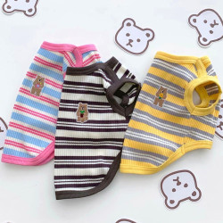 Matcha Pet Striped Bear Vest Thin Teddy Bitter Bear Bome Small Puppy Cat Cat Dog Clothes Spring & Fall