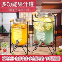 Transparent Glass Coke Barrel Container Cold Drink Juice Barrel Wine Barrel With Tap Ferment Barrel Jars With Wine Bottle Jar