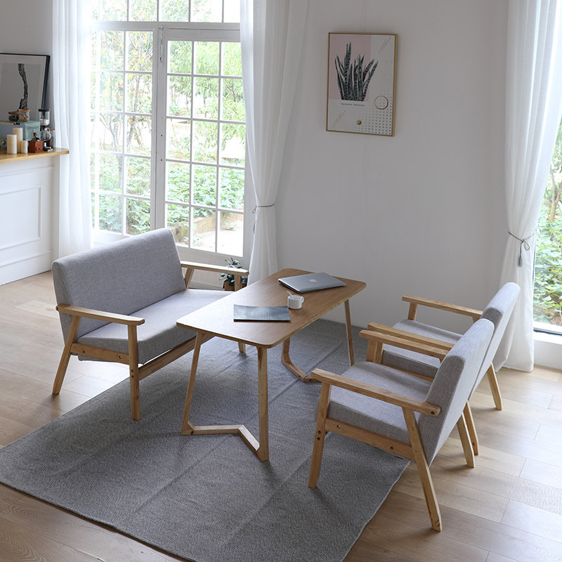 Book bar Milk Tea Shop Table And Chairs Combined Tea Table Casual Talks Double Sweets Shop For Coffee Shop Deck Sofa Commercial-Taobao