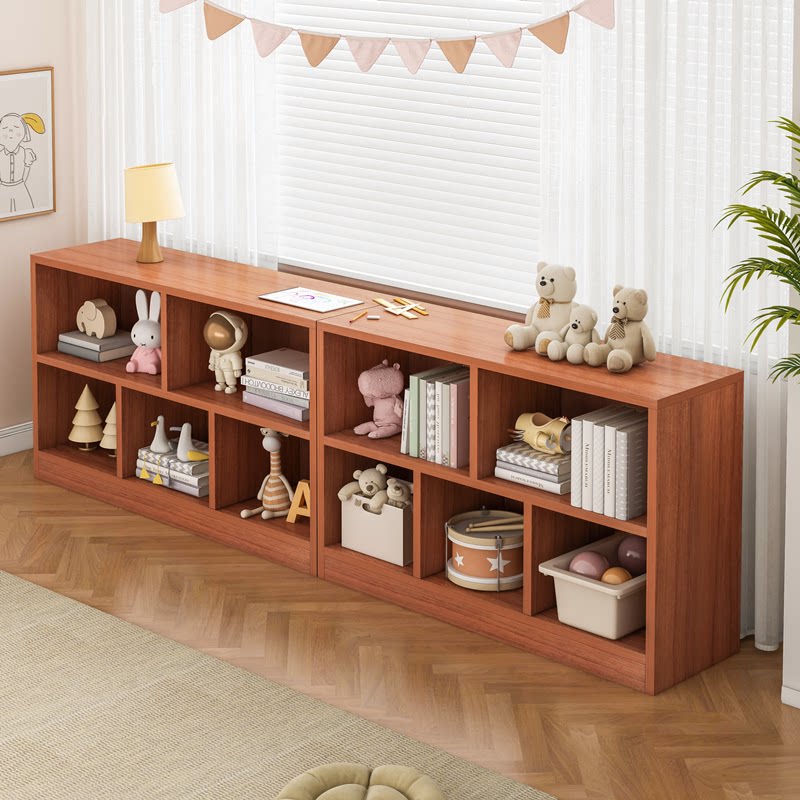 Japanese-style short bookcase bay window locker storage toy storage shelf floor-to-ceiling cabinet reading primary school students home bookshelf