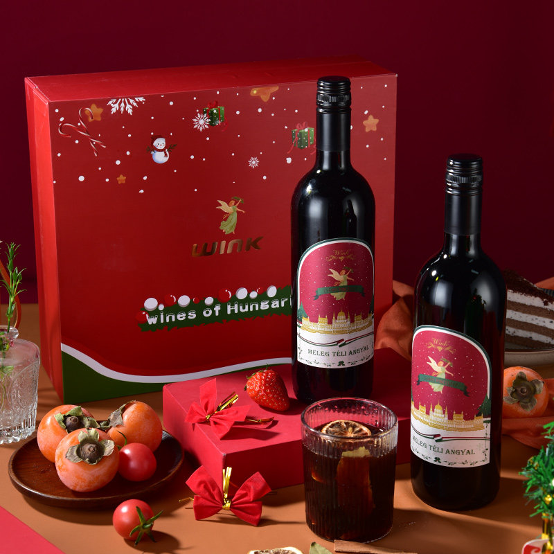 Wink 暖冬天使圣诞热红酒 半甜红葡萄酒 750ml*2支礼盒（带香料包*2）双重优惠折后￥178包邮