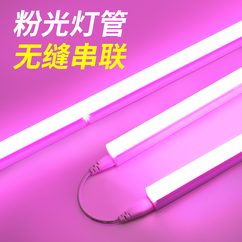 Pink Light Tube Colorful Led 220V Pink Neon Romantic Room Master Bedroom Mood Atmosphere Long Strip Wall Lamp Stick T5