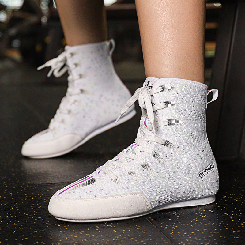 Boxing Shoes Children Wrestling Shoes High Help Loose Fighting Shoes Women Free Fight Combined Sports Training Shoes Battled Shoes-Taobao