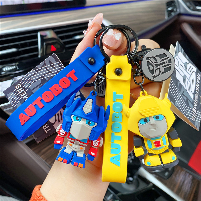 Authentic Transformers Optimus Prime Bumblebee Doll Keychain Small Gift Car Key Pendant Domineering Tiger Pendant