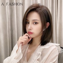 Wig for women with medium and short hair full natural natural hair full head cover partial face shaping real hair Internet celebrity temperament wig cover