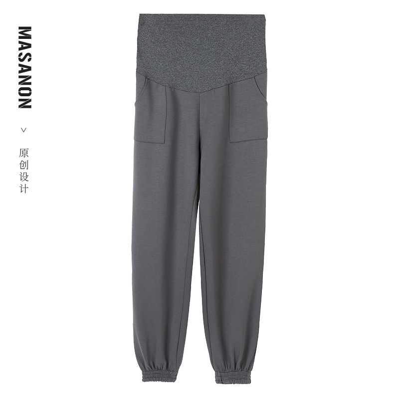 Pregnant women's pants autumn outer wear sports pants thin section loose casual bundle feet winter fleece trousers fashion overalls pants