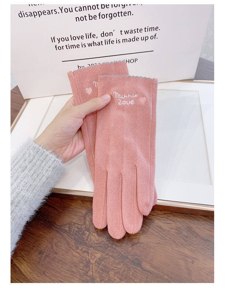 Hand glove original Cebu with cute student Spring autumn and winter thin style warm riding driving non-slip windproof anti-chill bomb