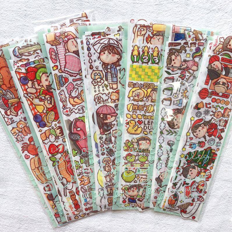 Meat ball adhesive tape split hand ledger fob meat ball adhesive tape linen and paper adhesive tape net red cute teenage girl figure hands account