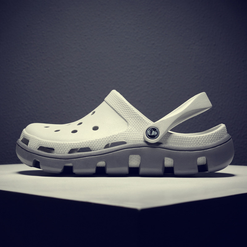 Sandals and slippers summer hole shoes men's non-slip soft bottom toe beach shoes men and women tide sandals outdoor drag