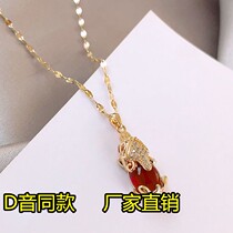 Yiwu City Garde e-commerce Business Titanium Steel Enamel Necklace New Fashion 100 Hitch Red Transport Leopard Necklace