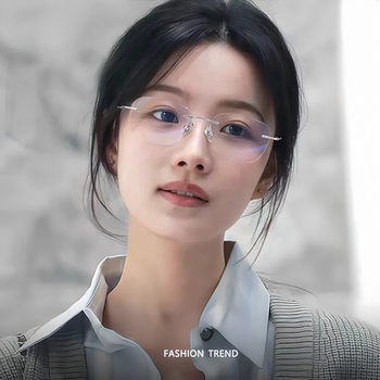 Elegant Rimless Glasses for Women, with a High-End Feel, Suitable for Prescription Lenses, Blue Light Blocking, Ultra-Light Gold Wire Eyeglass Frames