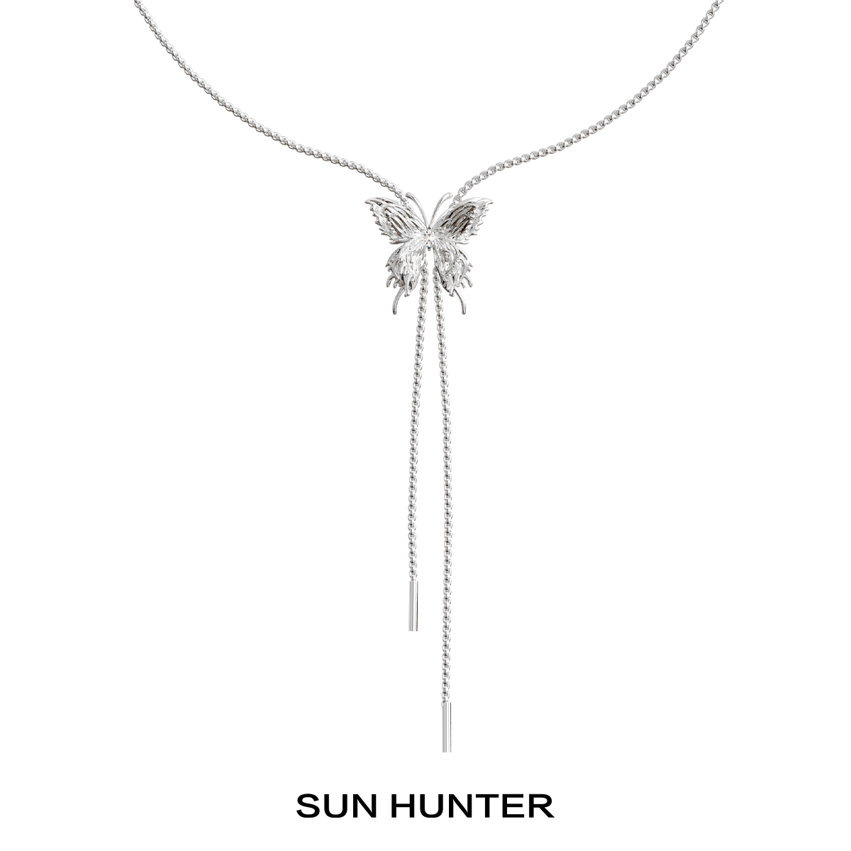 【董玄と同じスタイル】SUN HUNTERオリジナル液状蝶の引き出しネックレスニッチ甘くてクールな女性用デザイン