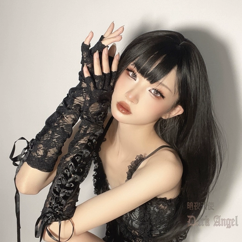 Черный сексуальный ремень, нарукавники, кольцо, перчатки, стиль Лолита, без пальцев, косплей, в стиле панк