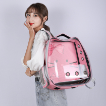 Kitty Backpack Outside Bag Summer Double Shoulder Carry-on Large Transparent Rabbit External With Breathable Small Pooch Portable Bag