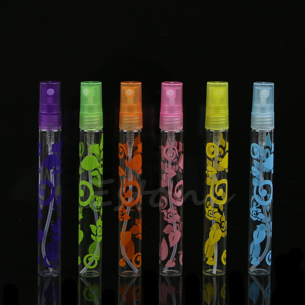 6Pcs 10ml Crystal Rose Cut Glass Perfume Spray Bottles Atomi