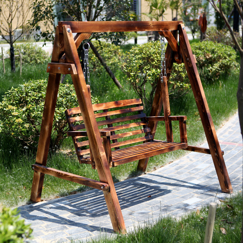 Outdoor Solid Wood Fields Garden Adults SWING SET LEISURE LOG COURTYARD ROCKING CHAIR CHILDREN BALCONY EMBALMING WOOD HANGING CHAIR
