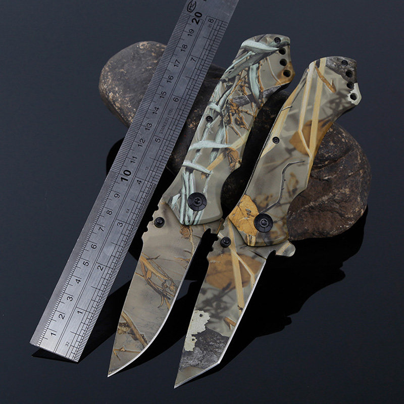 High hardness folding knives manually pop-up outdoor courtside Camping Tactical Small Folding Knife Stainless Steel Carry-on folding knife