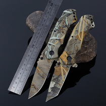 High hardness folding knife manual pop-up outdoor survival camping tactical small folding knife with insurance lock pocket knife