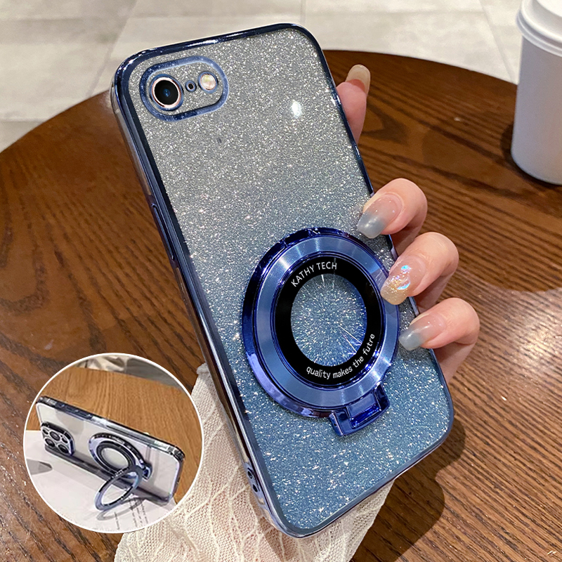 Suitable for Apple Se2 Phone Case iPhone Se2 Second Generation iPhone Se2 Full Coverage Anti-Drop iPhone Transparent Protective Case Tempered Glass Film Apple Silicone Ultra-Thin Magnetic Case