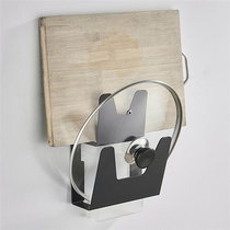 Black punch-free kitchen wall-mounted pot lid rack kitchen storage rack space aluminum double-layer pot lid rack cutting board rack