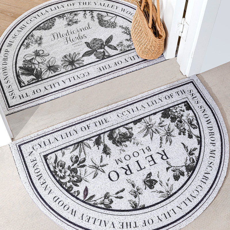 (Bruroman rhymes) Nordic entry doormat Doorway Silk Ring Ground Mat Carpet Light Lavish Door Footbed