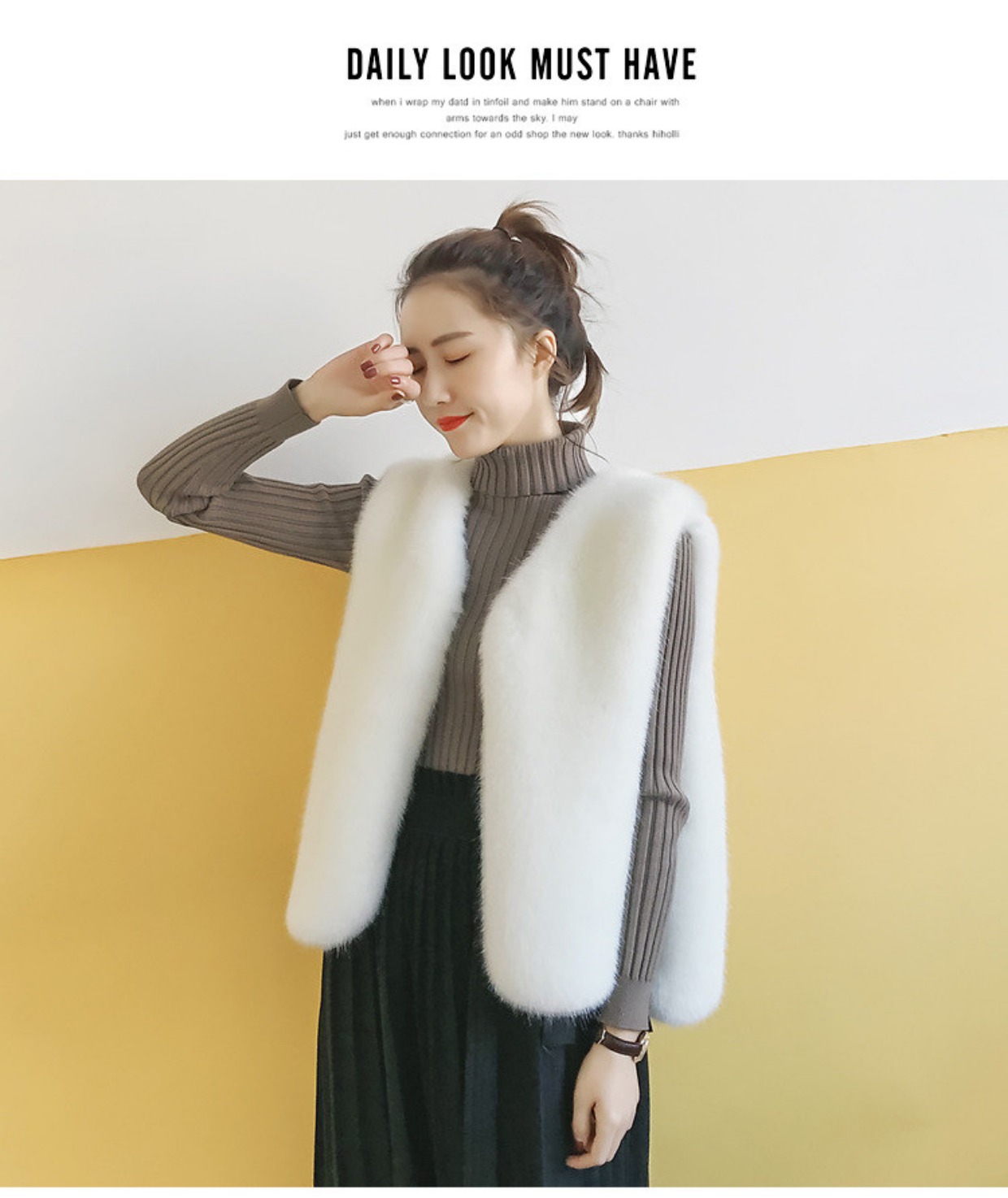 Phiên bản tiếng Hàn của giả lông cáo lông cỏ nữ áo ngắn lông ngựa vest vest mỏng mỏng chống mùa giải điều trị áo phao lót lông