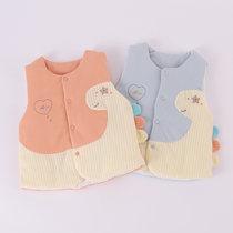 0-1 year old male and female baby pure cotton small waistcoat newborn baby spring autumn outside wearing winter warm beating bottom clip cotton vest