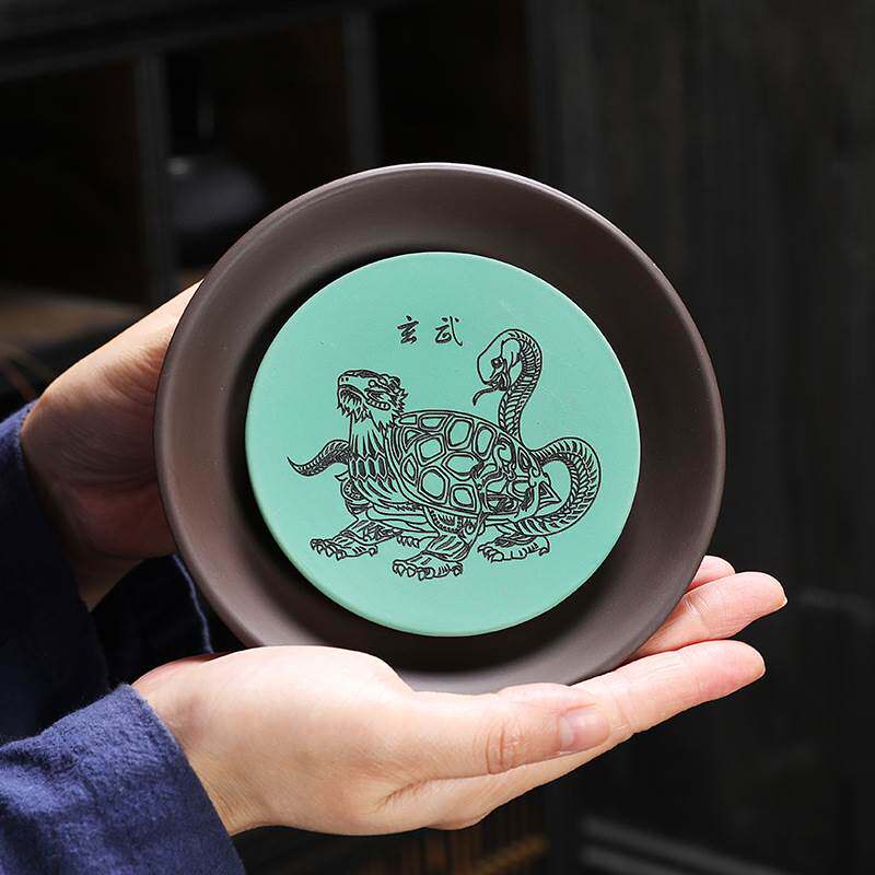 Purple Sand Cup Mat Innovative Round Absorbent Tea Tray Bubble Teapot Bearing Old Purple Clay Tea Art Supplies Kung Fu Tea Set Accessories-Taobao
