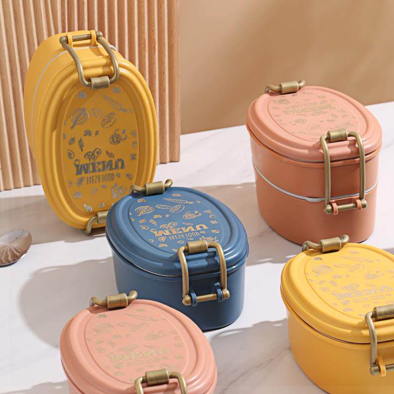 High face value boxed box office worker food grade 304 stainless steel lunch box with microwave heating student dining box with meal-Taobao