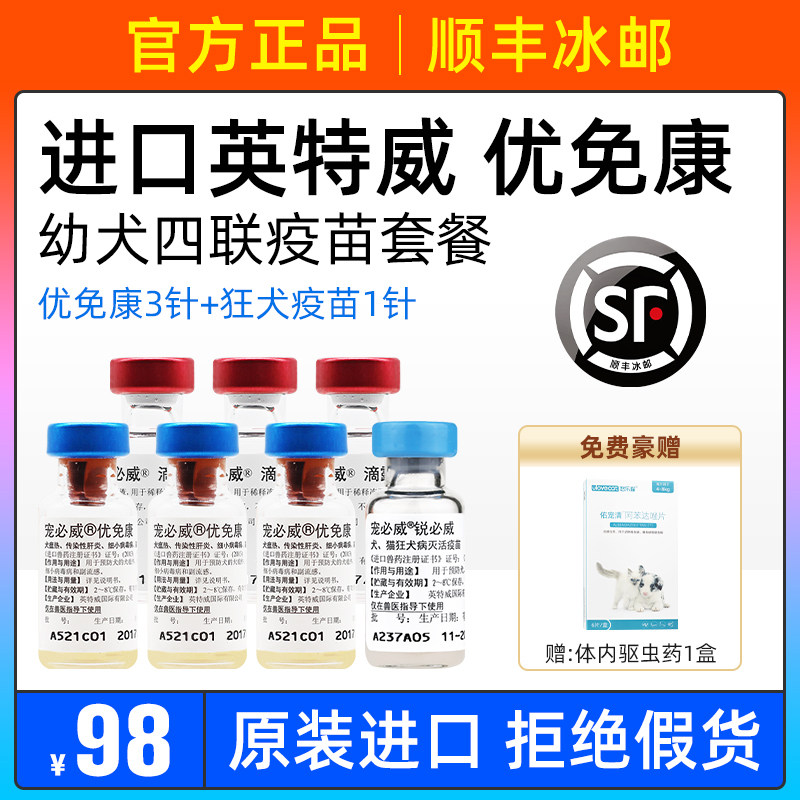 Intel Four Dogs Vaccine Pet Puppy Puppy Puppy Rabies Vaccine Prevention Pin Puppy Package