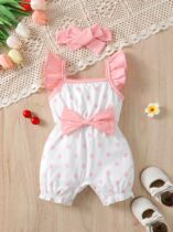 0-2 0-2 Year Old Baby Girls Rompers Summer Sleeveless Polka