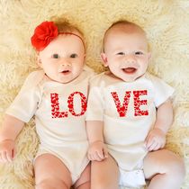 Love Twin s Unisex s Matching Twin Bodyuits Boy and Girl